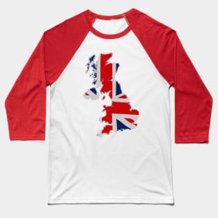 Great Britain (White Outline) Baseball T-Shirt